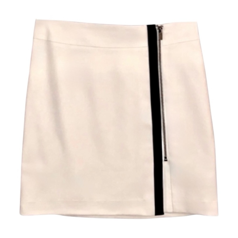 Banana Republic Skirt with Leather Strip - Ivory & Black‌‌